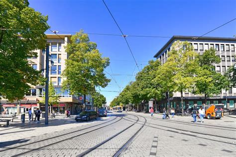 Mannheim, Germany - City Center of Mannheim with Shopping Street and ...