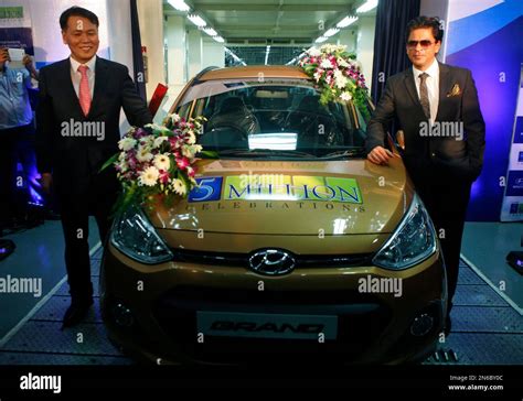 Indian Bollywood Star And Hyundai Indias Brand Ambassador Shah Rukh