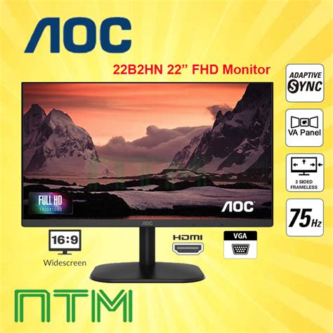 Aoc Monitor B Hm Inch Va Panel Hz With Full Hd Monitor X