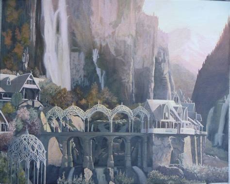 Rivendell From Peter Jackson S Fotr Painting By Rebecca Barter