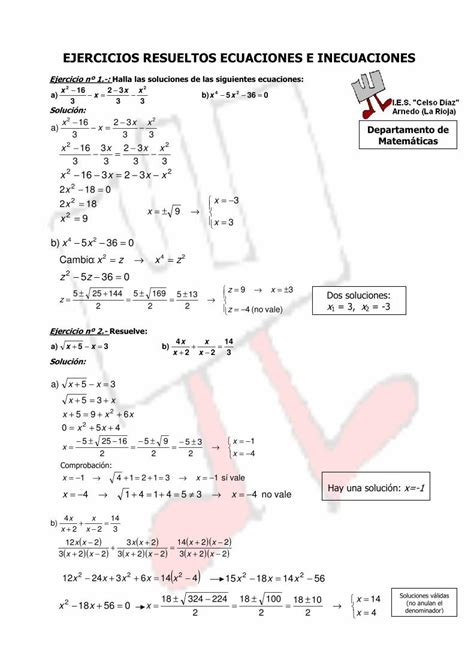 Pdf Ejercicios Resueltos Ecuaciones E Inecuaciones Dokumen Tips