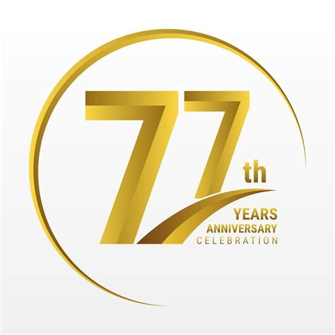 Premium Vector 77th Anniversary Logo Design With Golden Color And