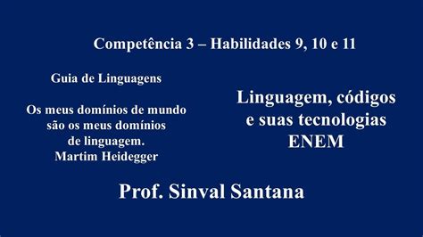 ENEM Linguagens Códigos e suas Tecnologias Competência 3 Habilidades 9