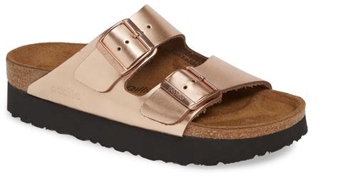 Birkenstock Papillio By Arizona Platform Sandal In Metallic Copper