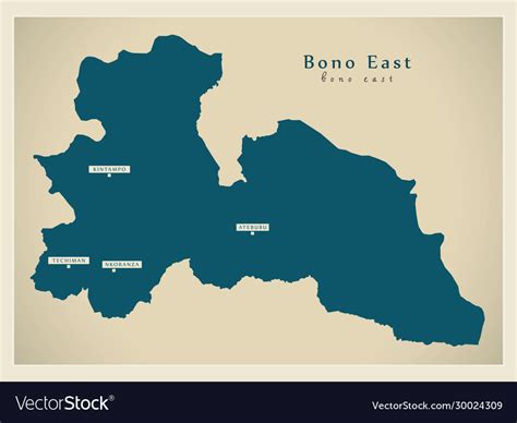 Modern map - bono east region map ghana gh Vector Image