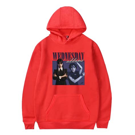 Jenna Ortega Merch Wednesday Addams Hoodie Long Sleeve Men Women Hooded ...