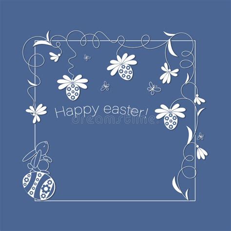 Happy Easter Vector Easter Postcard Easter Bunny Eggs In A Flower