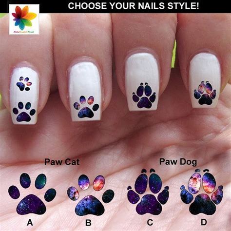 Cat And Dog Paws French Manicure Nail Designs Animal Nail Designs