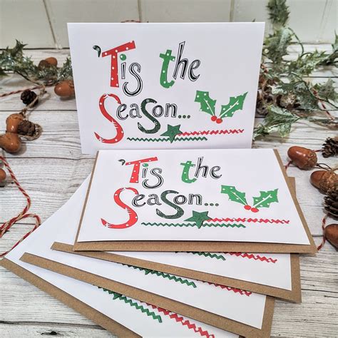 Christmas Tis The Season Cards Christmas Card Pack Etsy