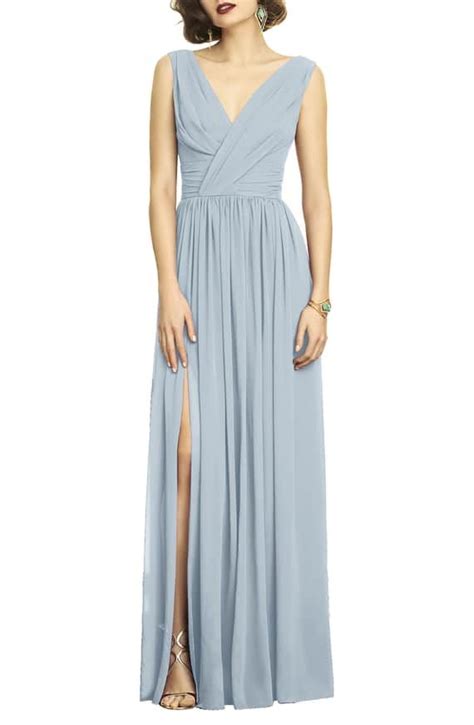 Dessy Collection Surplice Ruched Chiffon Gown Nordstrom Chiffon