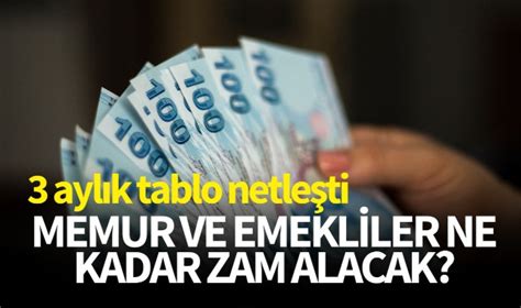 Üç aylık tablo netleşti Memur ve emekliler ne kadar zam alacak