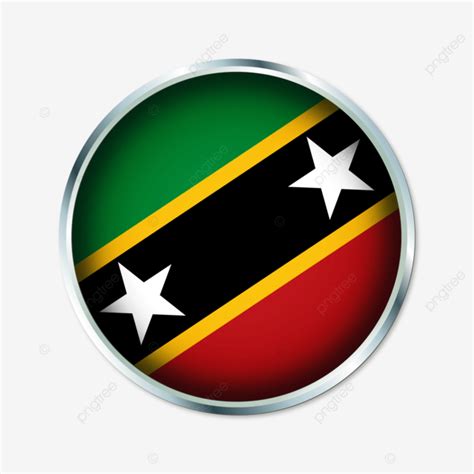 Rounded Flag Icon Of Saint Kitts And Nevis Vector Saint Kitts And