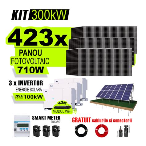 Sistem Fotovoltaic Complet 300 KW Invertor Trifazic Trifazat On Grid