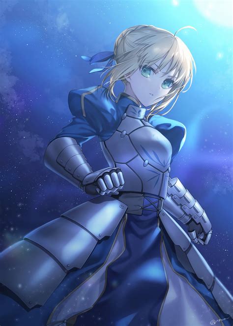 The Big Imageboard Tbib 1girl Ahoge Armor Armored Dress Artoria Pendragon Fate Blonde Hair