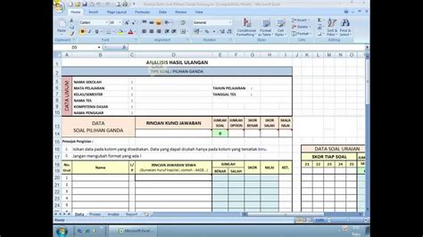 Analisis Butir Soal Pilihan Ganda Dan Essay Dengan Excel