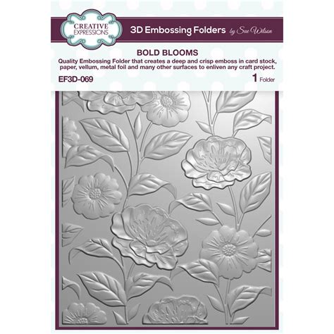 Bold Blooms 3D Embossing Folder EF3D 069 Craftlines B V