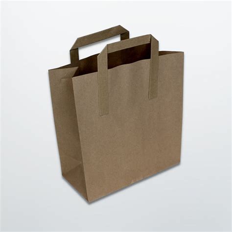 Brown Flat Tape Handle Paper Bags Plain Print On Paper Bags