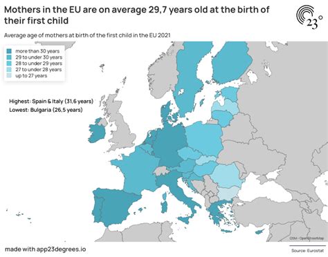 Mothers In The Eu Are On Average Years Old At Maps On The Web