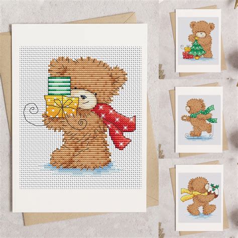 Christmas Teddy Bears Christmas Cross Stitch PDF Pattern Etsy