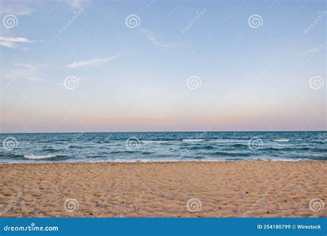 Beautiful Beach At Sunset In Djerba Tunisia Stock Image Image Of Sand Tide 254180799