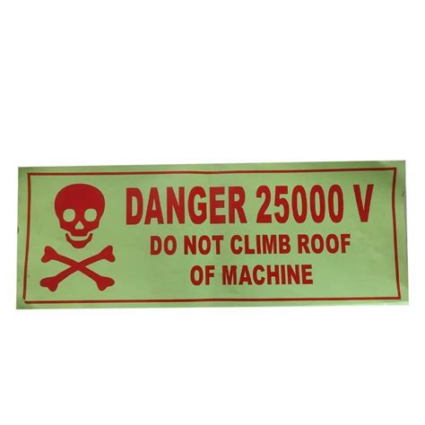 Rectangle Yellowbase Acrylic Danger Sign Board For Advertisement At