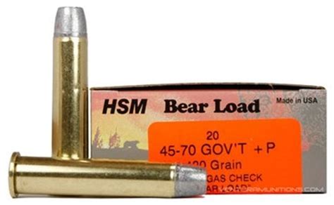 Hsm Bear Load Rifle Ammo 45 70 Govt P 430gr Rnfp Gas Check Bear