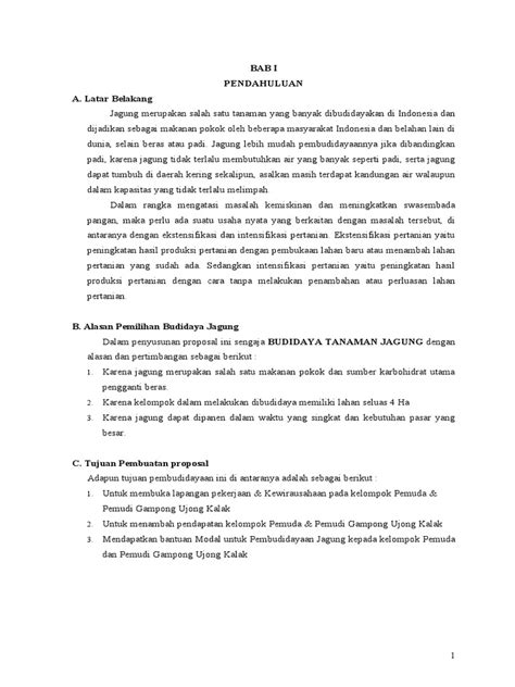 Proposal Budidaya Tanaman Jagung Pdf