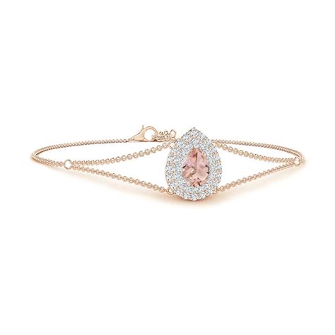 Morganite Bracelet Rose Gold Morganite Bracelet Morganite Etsy