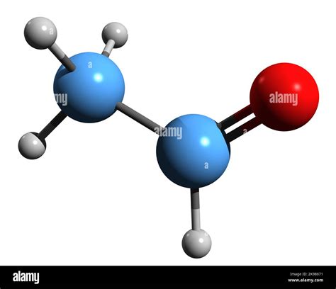 3d Image Of Acetaldehyde Skeletal Formula Molecular Chemical Structure Of Ethyl Aldehyde