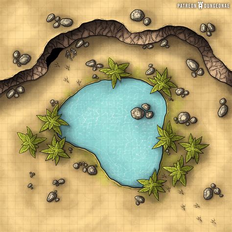 I Made A Battlemap Of An Oasis What Do You Think [oc] [30x30] R Fantasymaps