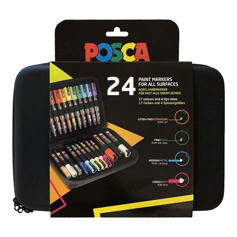 Uni Posca Markers Mixed Set Suitcase Unfade Eu