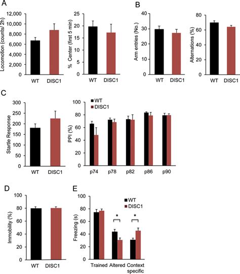 Behavioral Characterization Of The Disc1 Mice A Disc1 Mice Did Not