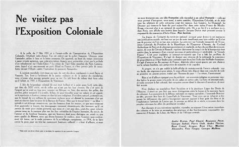 Tract des surréalistes contre l exposition coloniale de 1931 musée