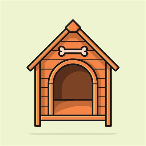 Wooden cartoon dog house vector hand drawn illustration 36323983 Vector