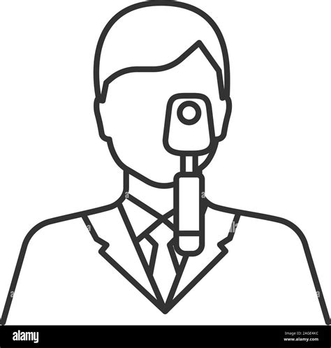 Doctor With Ophthalmoscope Linear Icon Thin Line Illustration