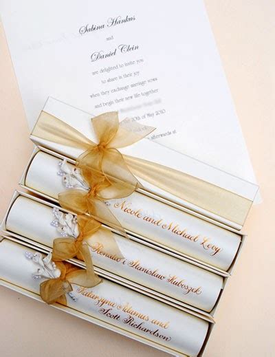 The Wedding Calligrapher: Gold wedding scroll invitations