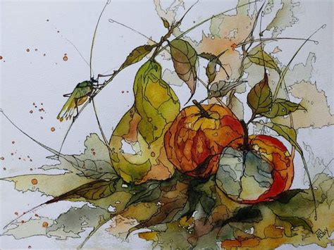 Aquarelles Et Feutre Fleurs Et Insectes L Atelier D Abby