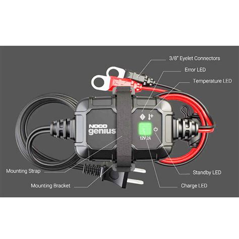 Noco Genius2d 2 Amp Direct Mount Battery Charger And Maintainer — Plp Battery Supply