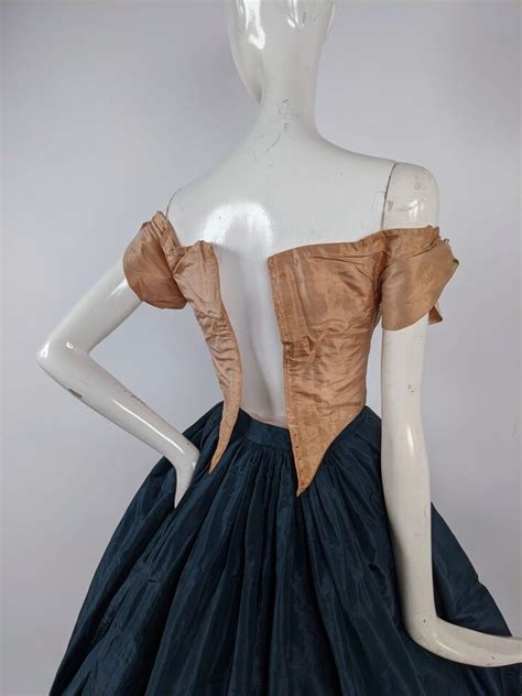 Civil War Era Ball Sharp Pointed Gown Bodice W Corset Lacing Rear Ebay