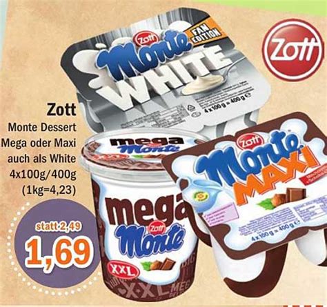 Zott Monte Dessert Mega Oder Maxi Auch Als White Angebot Bei Aktiv Irma