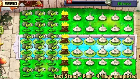 Plants Vs Zombies Last Stand Pool Flags Completed Gameplay Youtube