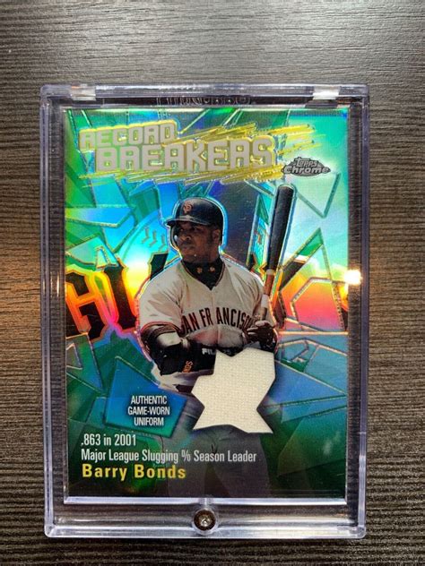 Barry Bonds 2003 Topps Chrome Record Breakers Refractor Game Worn