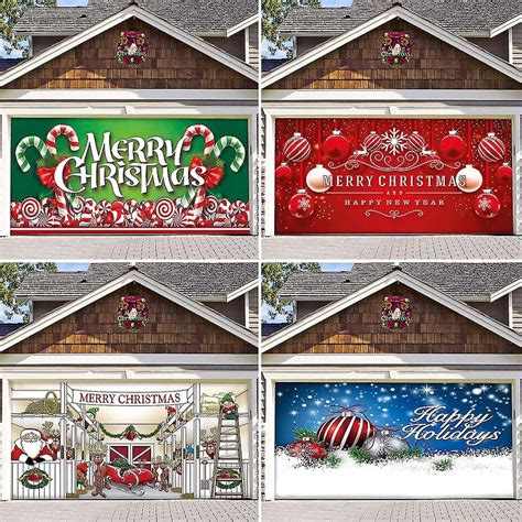 Christmas Garage Door Banner Large Merry Christmas Backdrop Decorations ...