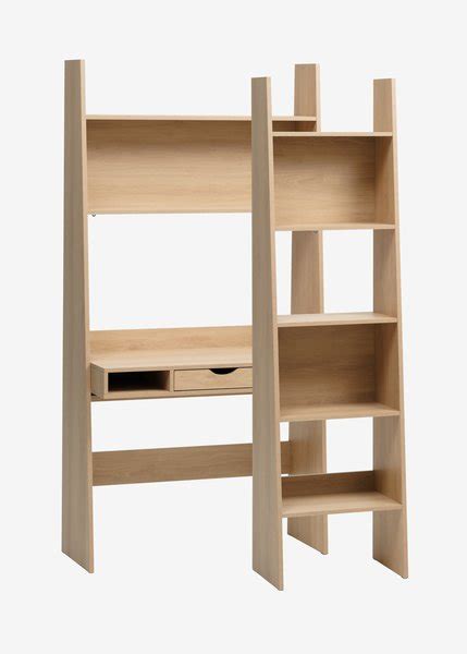 Desk KRARUP 2 Shelves 95x185 Oak Colour JYSK