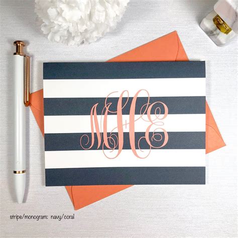 Personalized Monogram Gifts Monogram Thank You Cards Stationery