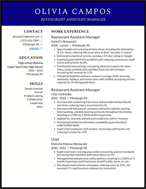 Resume Samples Fast Food Workers Resume Example Gallery