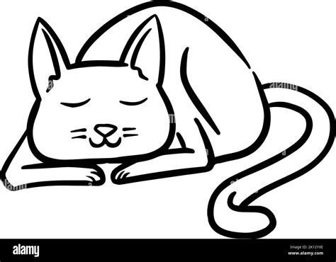 Hand Drawn Sleeping Cat Vector Illustration Stock Vector Image And Art Alamy