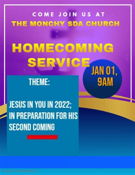 Copy Of Homecoming Church Service Postermywall