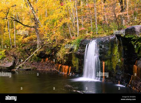 Wolf Creek Falls In Autumn In Banning State Park Near Sandstone