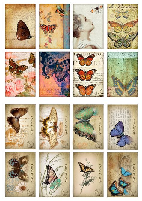 Butterfly Junk Journal Printable Ephemera Pack 16 Pages Etsy